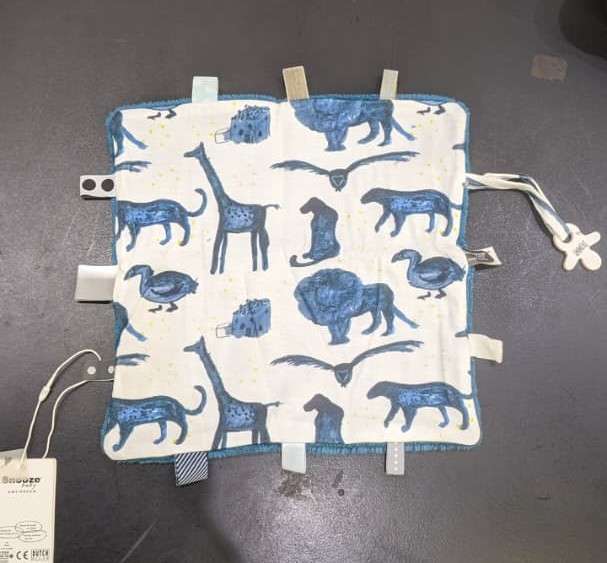 Snoozebaby - Comfort Toy with 12 Labels - 25 x 25cm - Blue - Image 3