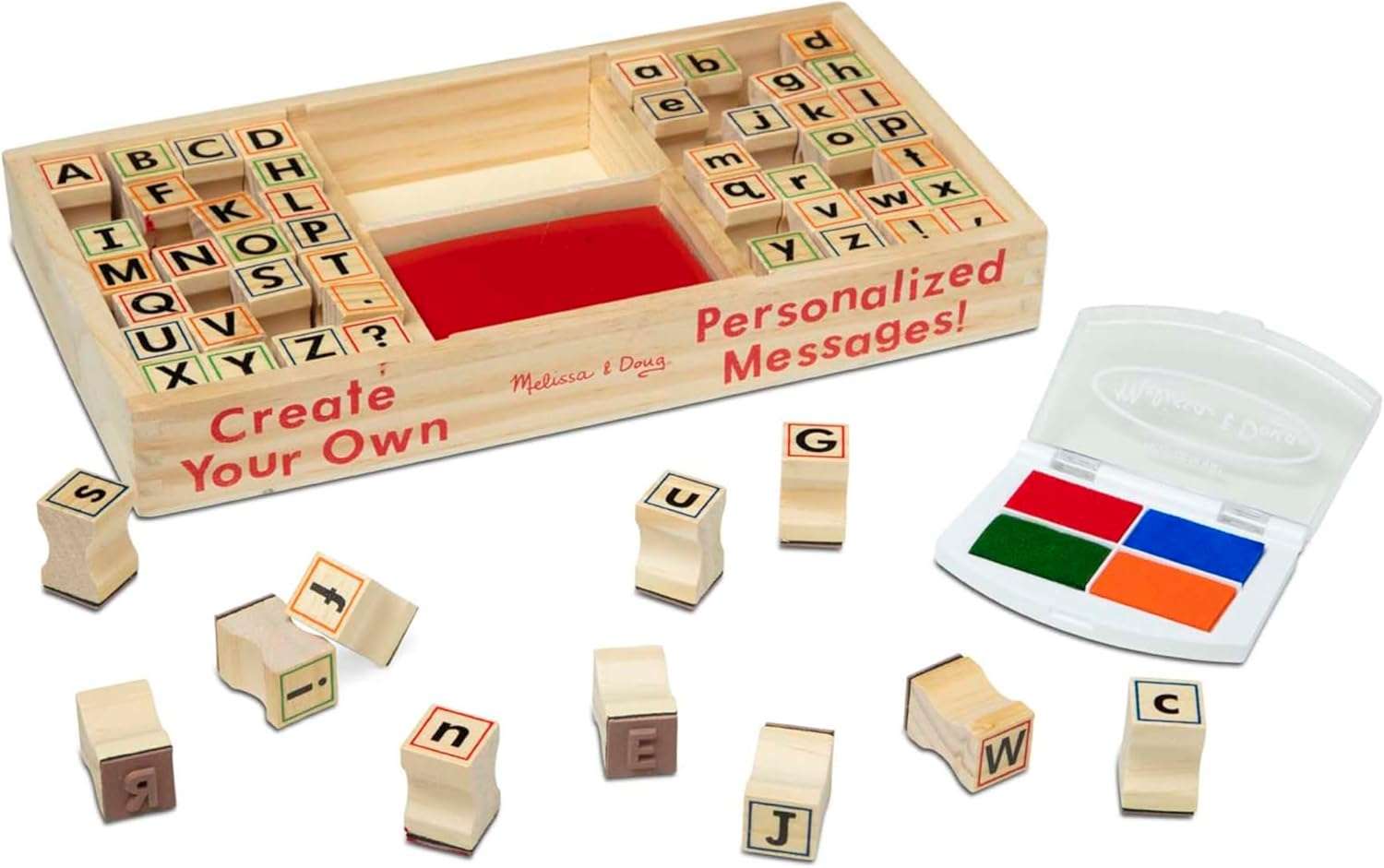 Melissa & Doug - Wooden Alphabet Stamp Set - Image 6