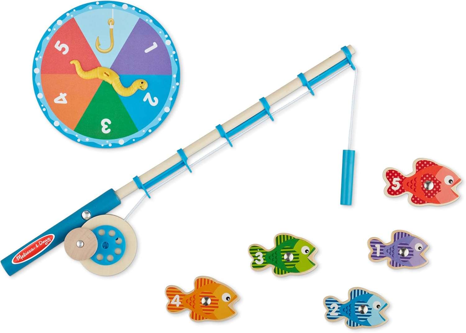 Melissa & Doug - Catch & Count Wooden Fishing Game with 2 Magnetic Rods - Image 7