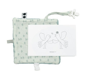 Snoozebaby – Cuddle toy with labels & Card with envelope – Misty Green - Image 2