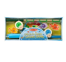 Melissa & Doug - Catch & Count Wooden Fishing Game with 2 Magnetic Rods