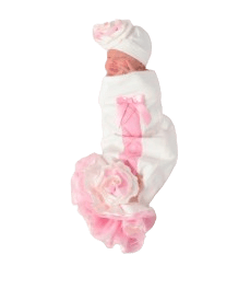 Cozy Cocoon – Swaddle with Hat and Announcement Card - Ballerina Baby