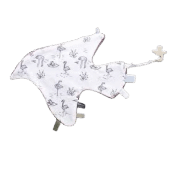 Snoozebaby - Comfort Toy Bird Blanket with 12 labels - (20x20 cm)- Soft Mauve