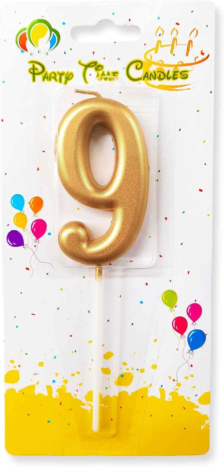 PARTY TIME - Gold Number Candles - From Numbers 0 To 9 - Image 2