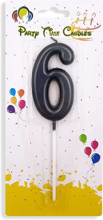 PARTY TIME - Black Number Candles - From Numbers 0 To 9 - Image 2