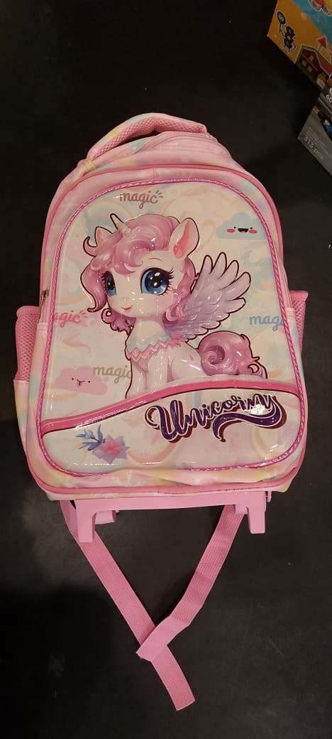 Unicorn School Bag With Trolley - Image 2