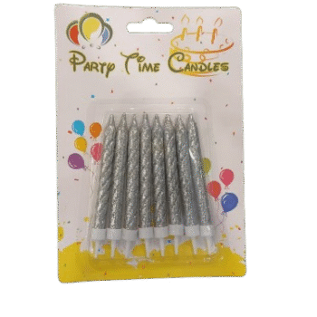 PARTY TIME - 8 Pieces Glittered Birthday Cake Candles Cake Topper Decoration for Birthday Party Wedding Cake Supplies