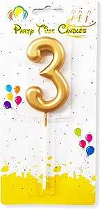 PARTY TIME - Gold Number Candles - From Numbers 0 To 9 - Image 3