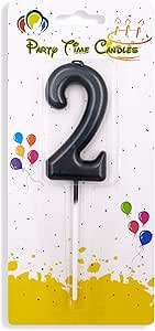 PARTY TIME - Black Number Candles - From Numbers 0 To 9 - Image 3