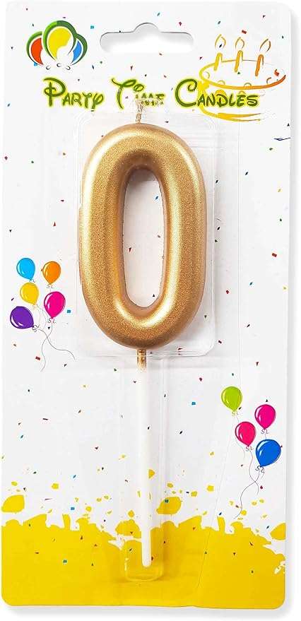 PARTY TIME - Gold Number Candles - From Numbers 0 To 9 - Image 4