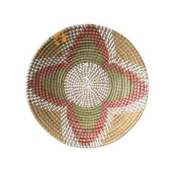 Creative Co-Op Vintage Style Seagrass Decorative Plates Rustic Handmade Hanging Wall Decor for Home