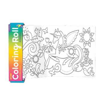 Mudpuppy - Magic Unicorn Coloring Roll – Continuous Coloring Paper Roll Measuring 5.5” x 30” – 4 Crayons Included - (Buy 1 Get 1 Free)