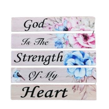 Inspirational Quotes - God Is The Strength - Wooden Wall Hang Decor HxW:10x10 inches