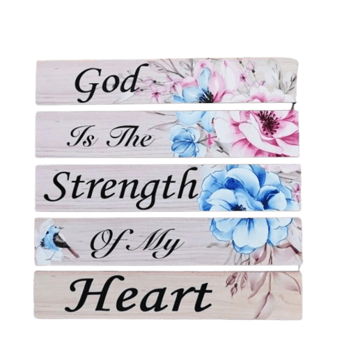 Inspirational Quotes - God Is The Strength - Wooden Wall Hang Decor HxW:10x10 inches