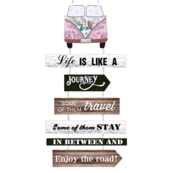 Life is Journey Wooden Plaque Sign - 34cm x 68cm