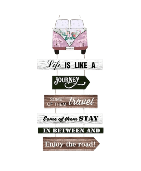 Life is Journey Wooden Plaque Sign - 34cm x 68cm