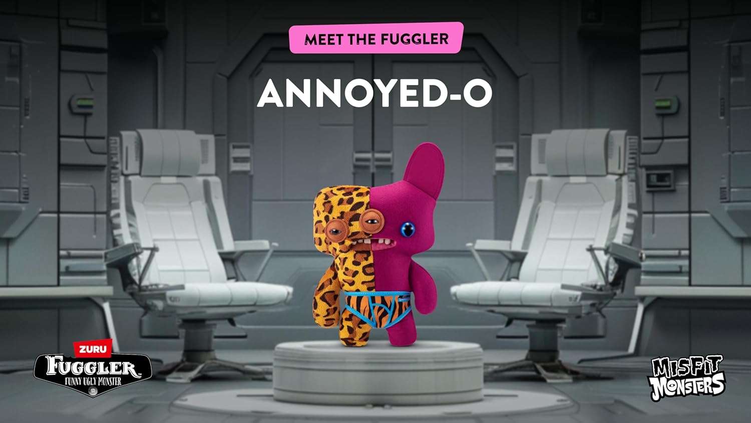 Zuru - Fuggler Misfit Monsters 23 cm Series 1 Funny Ugly Monster Plush Toy (Annoyed Alien & Reeko Leopard & Burgandy) - Image 3