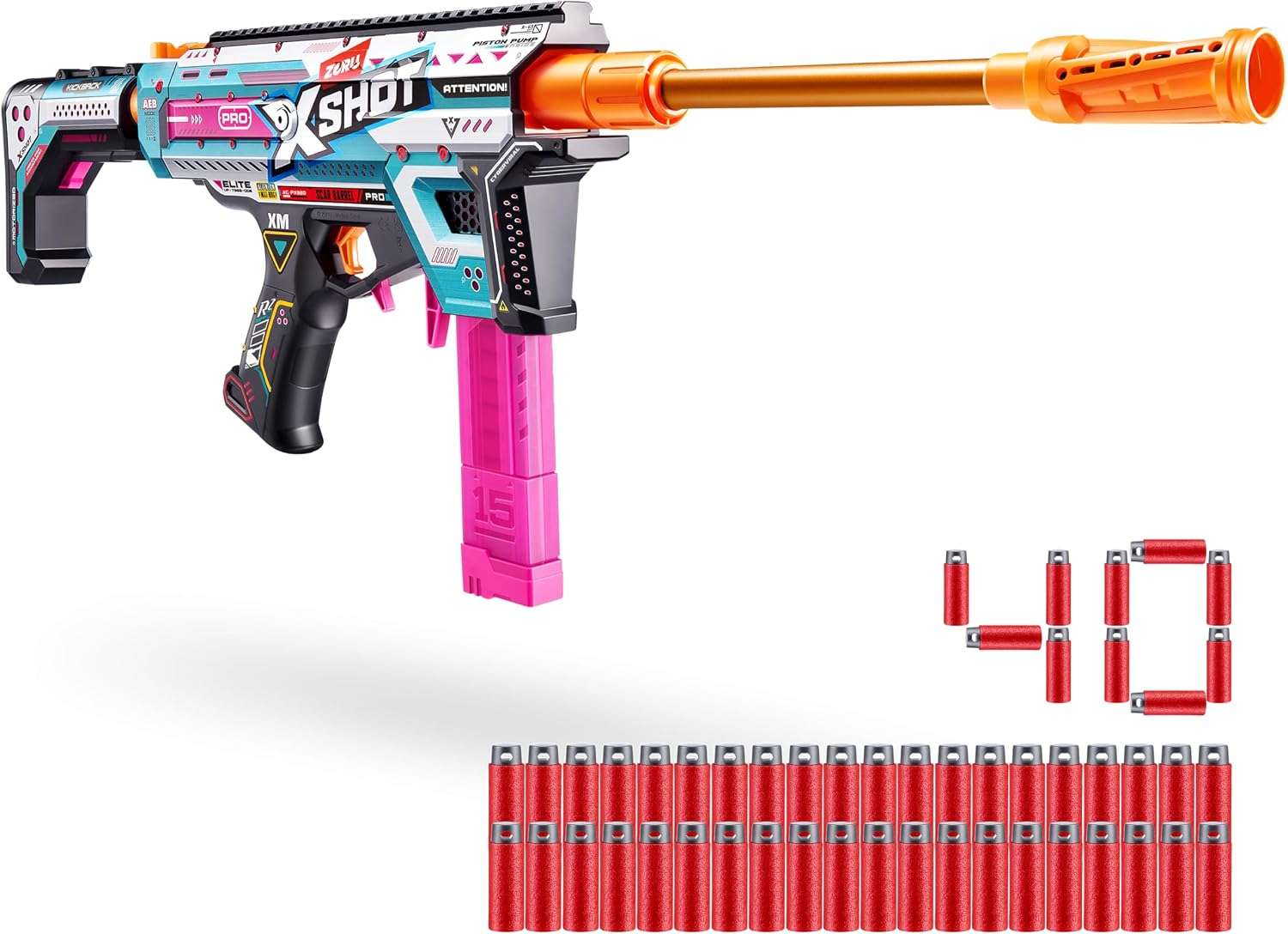 Zuru X Shot - Pro S1 Motor Blaster - 36821 - 40 Air Pocket Technology Half Darts by ZURU, Motorized Dart Blaster Outdoor Toy for Boys and Girls, Teens and Adults Aged 14+ - Image 3