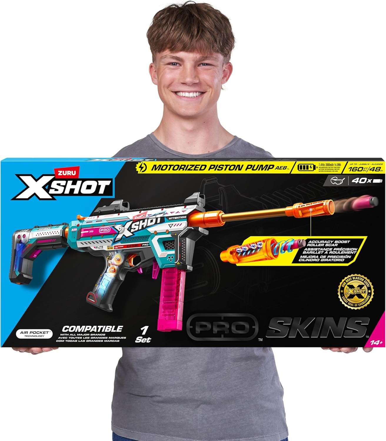 Zuru X Shot - Pro S1 Motor Blaster - 36821 - 40 Air Pocket Technology Half Darts by ZURU, Motorized Dart Blaster Outdoor Toy for Boys and Girls, Teens and Adults Aged 14+ - Image 7