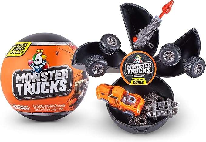 5 Surprise Monster Trucks Series 1 (2 Pack) by ZURU, Miniature Mystery Collectible Capsules, Mini Toy Truck, Battle Toys for Boys, Kids, Teens - Image 7