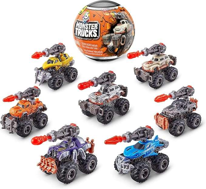 5 Surprise Monster Trucks Series 1 (2 Pack) by ZURU, Miniature Mystery Collectible Capsules, Mini Toy Truck, Battle Toys for Boys, Kids, Teens - Image 5