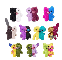 Zuru - Fuggler Misfit Monsters 23 cm Series 1 Funny Ugly Monster Plush Toy (Annoyed Alien & Reeko Leopard & Burgandy)