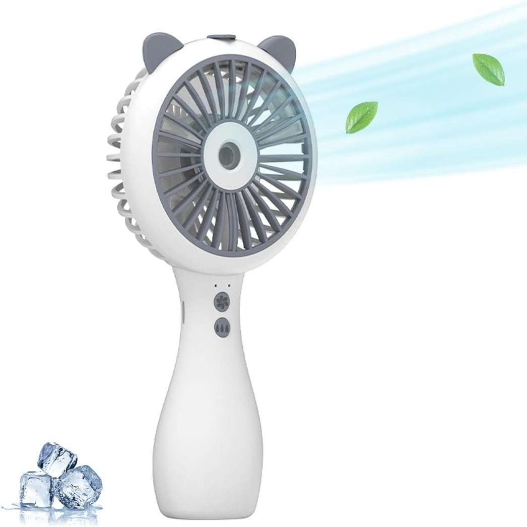 Portable Handheld Misting Fan - Outdoor Fans for Patios with Water Mist - 3 Speed Rechargeable - Foldable - Image 6
