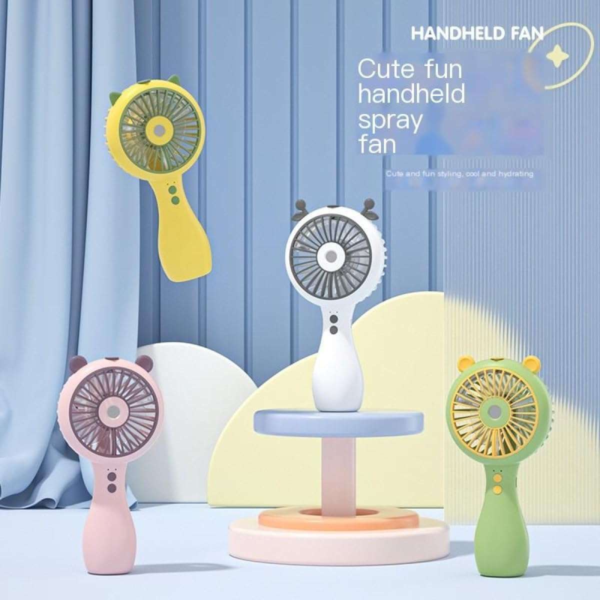 Portable Handheld Misting Fan - Outdoor Fans for Patios with Water Mist - 3 Speed Rechargeable - Foldable - Image 7