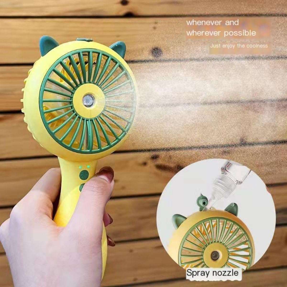 Portable Handheld Misting Fan - Outdoor Fans for Patios with Water Mist - 3 Speed Rechargeable - Foldable - Image 8