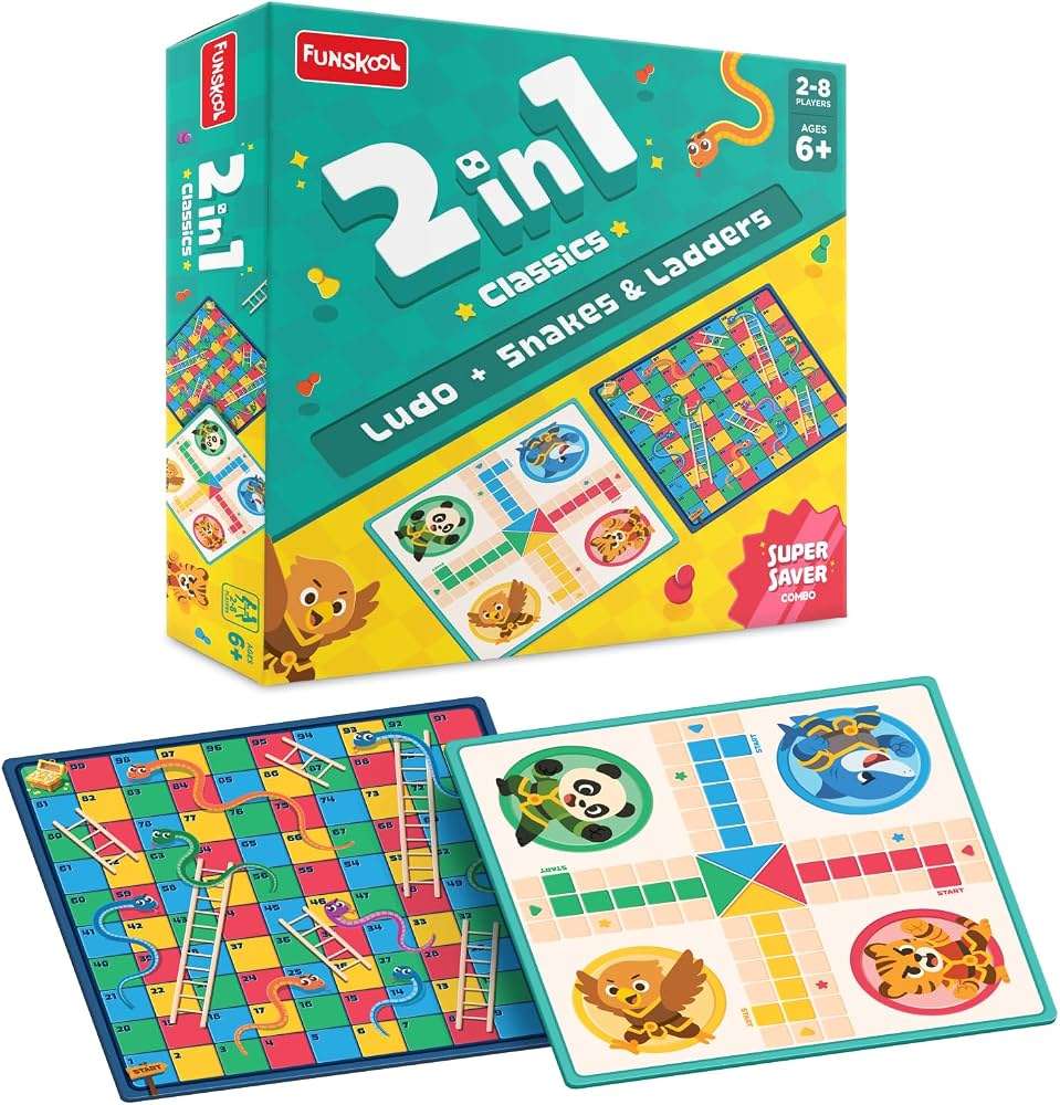 2 in 1 classic Ludo and Snakes & ladders