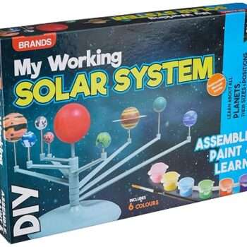 My working Solar System --- DIY Educational Planet Kit with Paintable Planets, Colors, Brush, Premium Learning Toy (Ages 5+)